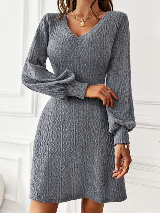 V-Neck Tempered Waist Dress