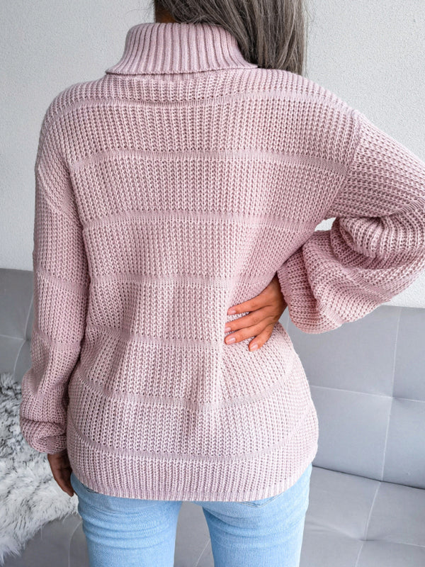 High Stand Hollow Out Sweater