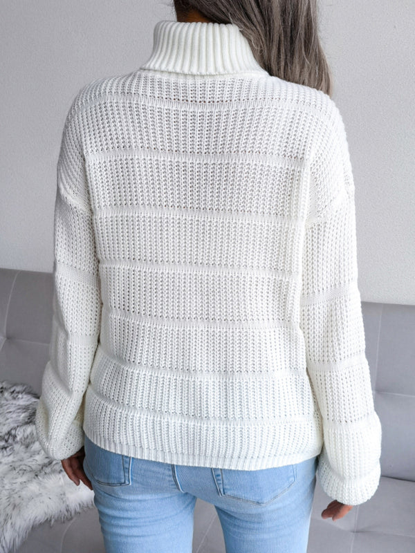 High Stand Hollow Out Sweater