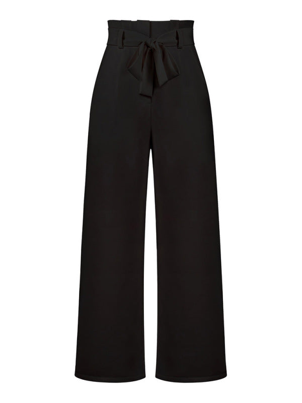 Versatile Tie Wide Leg Trousers