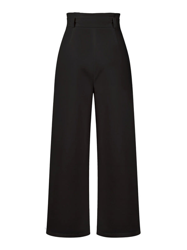 Versatile Tie Wide Leg Trousers