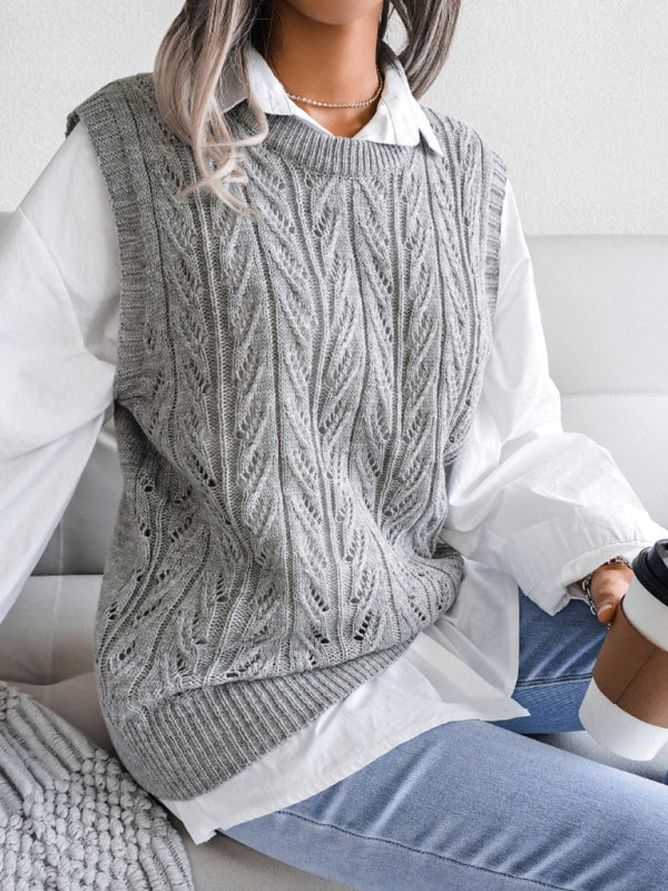 Hollow Leaf Knitted Sweater