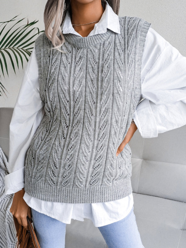 Hollow Leaf Knitted Sweater