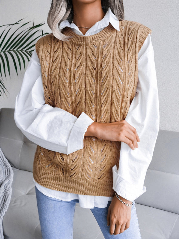 Hollow Leaf Knitted Sweater