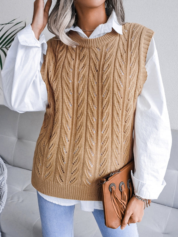 Hollow Leaf Knitted Sweater