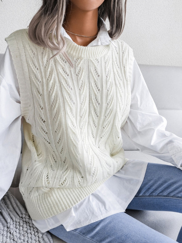 Hollow Leaf Knitted Sweater