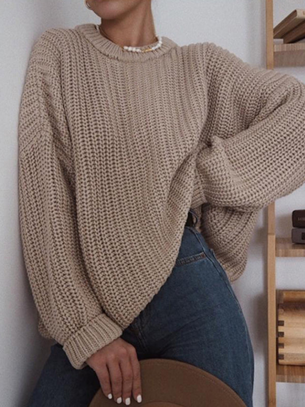 Loose Fit Scoop Neck Pullover