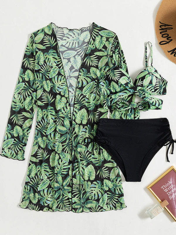 Tropical Print Bikini (Three-Piece set)