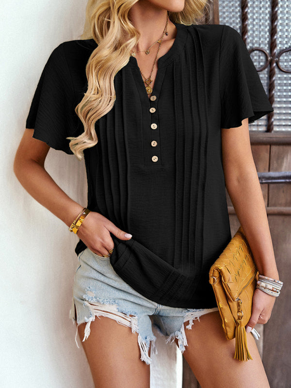 V Neck Casual Short Sleeve Top