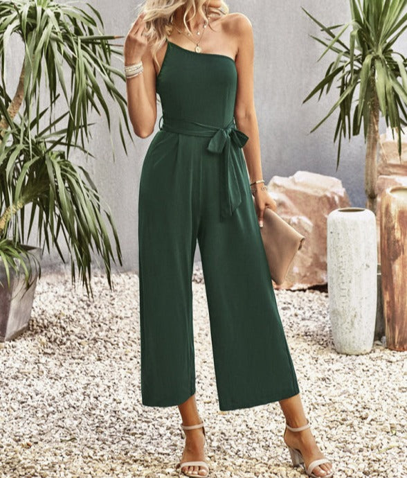 One-Shoulder Tie Jumpsuit