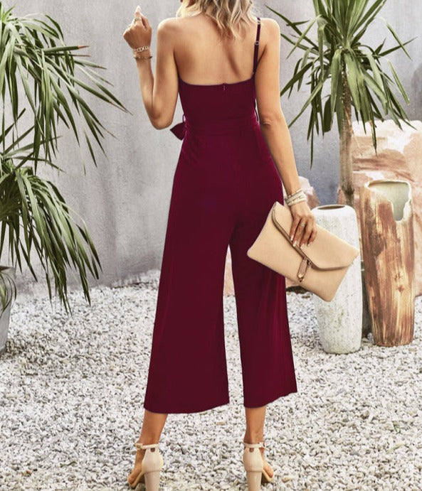 One-Shoulder Tie Jumpsuit