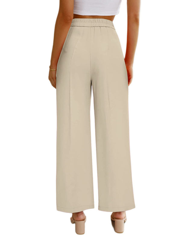 High Waist Button Down Trousers With Pockets