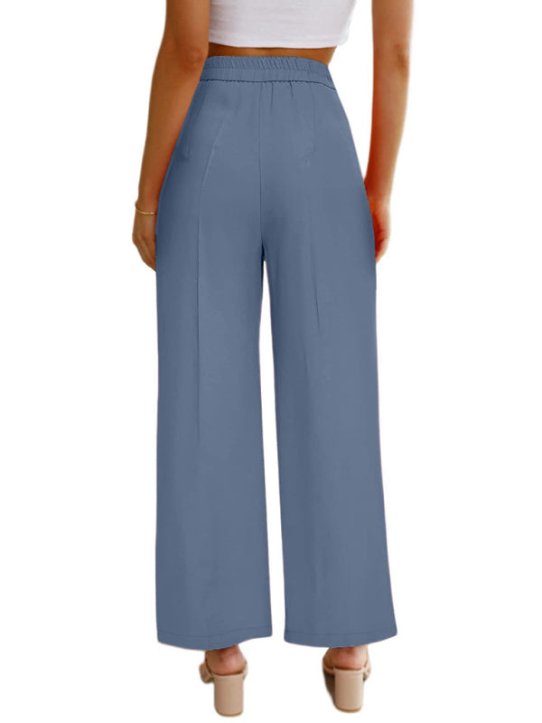 High Waist Button Down Trousers With Pockets