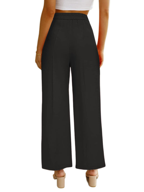 High Waist Button Down Trousers With Pockets