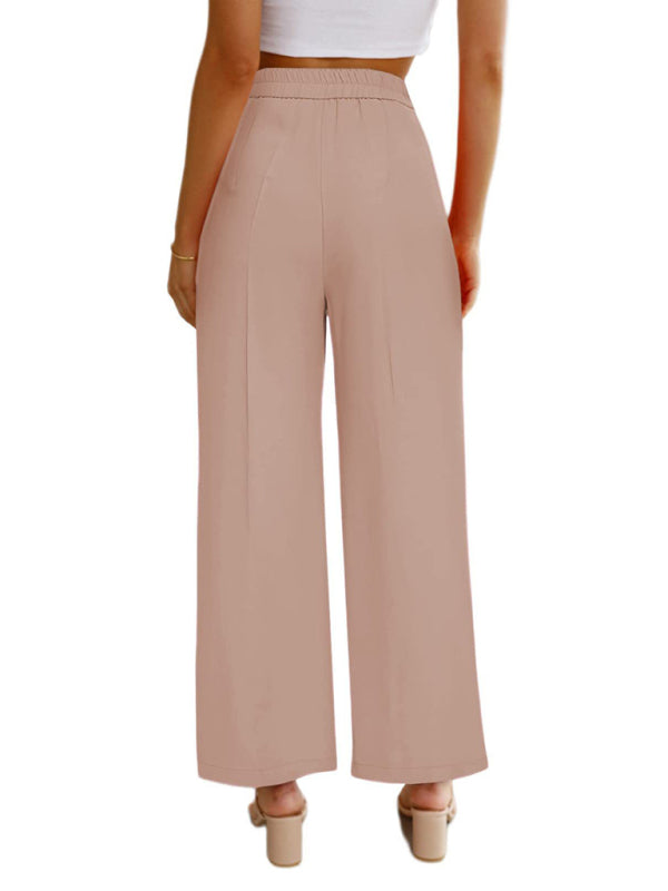 High Waist Button Down Trousers With Pockets