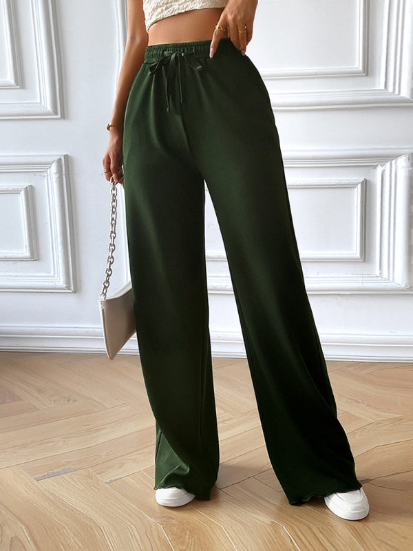 Loose and Casual Solid Wide Leg Trousers