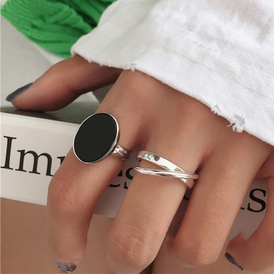 Black Resin Oval Ring