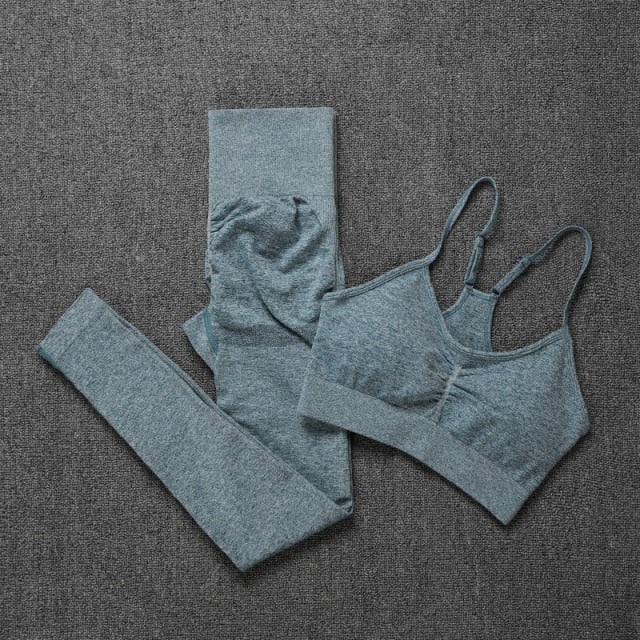 Seamless Solid Color Two Piece Tracksuit