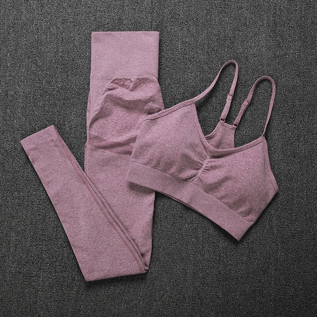 Seamless Solid Color Two Piece Tracksuit