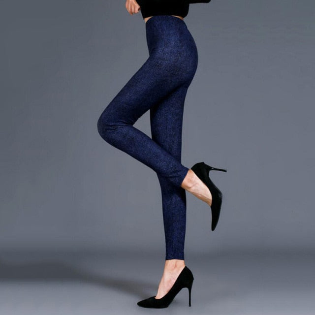 Faux Denim Leggings