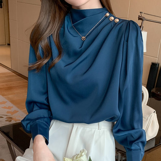 Puff Sleeve Satin Blouse