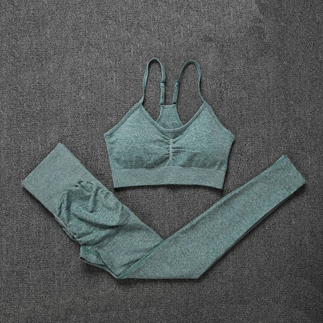 Seamless Solid Color Two Piece Tracksuit