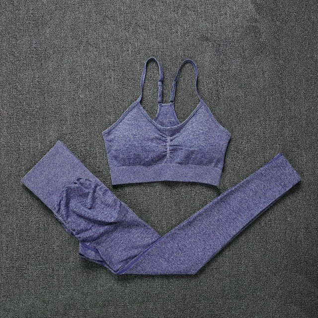 Seamless Solid Color Two Piece Tracksuit