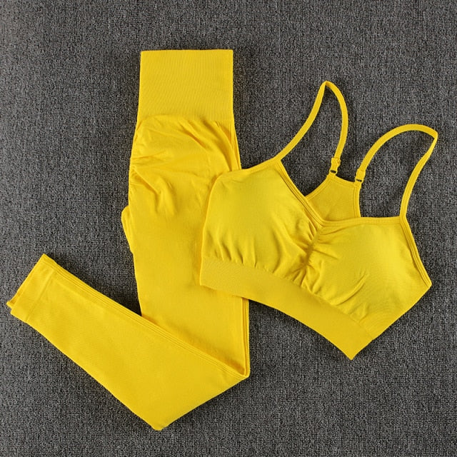 Seamless Solid Color Two Piece Tracksuit