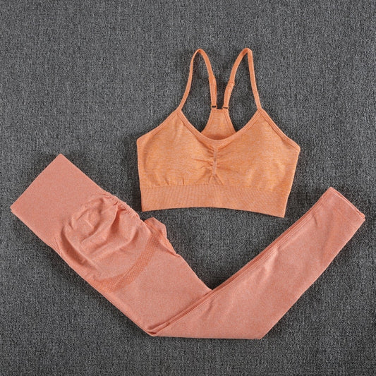 Seamless Solid Color Two Piece Tracksuit