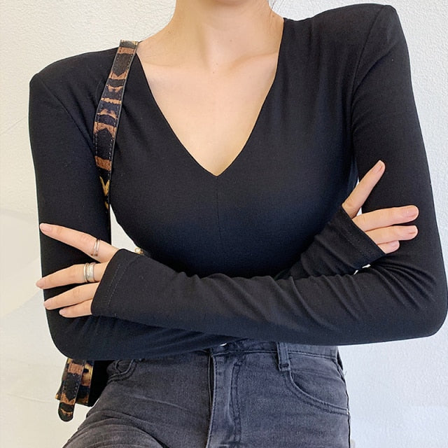 Long Sleeve V-Neck Top