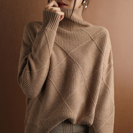 Pullover Knitted High Collar Sweater