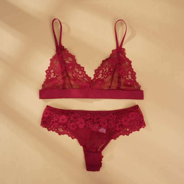 Ultra-thin Mesh Lace Intimate Set